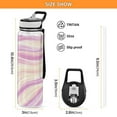 thumbnail image 3 of 32oz Transparent Sports Water Bottle with Straw for Kids Adults Outdoor School Gym Fitness Pastel Pink Wavy Lines, 3 of 7