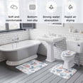 thumbnail image 6 of Summer Nautical Bathroom Rugs Set Red Blue Coral Seashell Coastal Vintage Non Slip Absorbent Soft Bath Mats 3 Piece Set with Bathroom Rug, U-Shaped Floor Mat, Toilet Seat Cover Large Size, 6 of 9