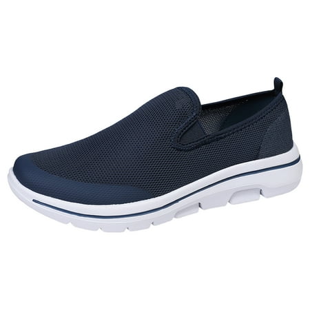 

KaLI_store Dress Sneakers Men Men s Sneakers Leather Casual Dress Sneakers Breathable Business Oxford Fashion Sneaker Blue 10