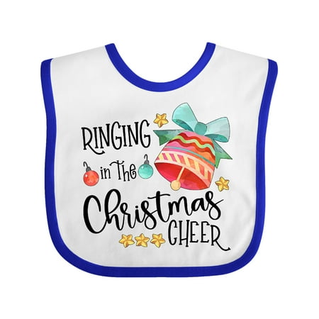 

Inktastic Ringing in the Christmas Cheer Bell Stars and Ornaments Gift Baby Boy or Baby Girl Bib