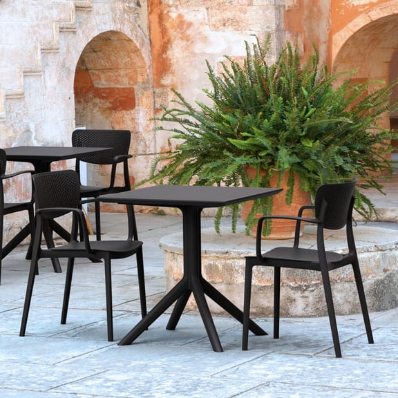Compamia Loft Bistro Set 3 Piece with 27 inch Table Top Black