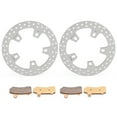 thumbnail image 4 of Polished 11.8" Front Brake Rotors + Pads for Harley Road King FLHR Street Glide FLHX 14-21, 4 of 6
