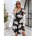 thumbnail image 5 of Ekouaer Womens Nightgown Soft Sleepwear Pleated Sleepshirt Sleep Dress Short Sleeve Nightdress, 5 of 5