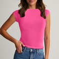 thumbnail image 2 of Women's Summer Tops Casual Short Sleeve Round Neck Slim Fit T Shirts Trendy Going Out Basic Tight T Shirts 2026, 2 of 6