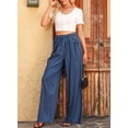 thumbnail image 4 of Jeans Sidefeel, cintura alta, pierna ancha, con cordón, azul, para mujer, 4 of 7