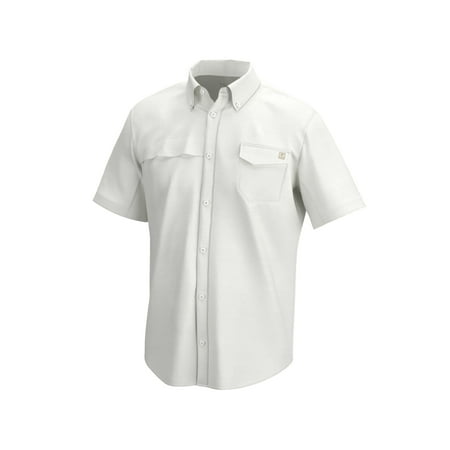 HUK Performance Fishing Tide Point Short Sleeve Shirt - Mens White Medium H15