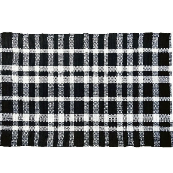 Briarwood Lane Black and White Plaid Layering Mat