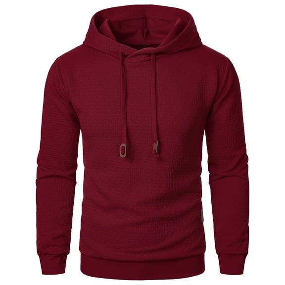 Futezty Men Hooded Sweatshirts Long Sleeve Casual Pullover Hoodie Waffle Knit Sweatshirt with Pocket