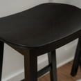 thumbnail image 3 of Linon Condal 26" Backless Wood Saddle Counter Stool, Set of 2, Black, 3 of 9