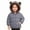 Grey, variant on Reversible Double Thickened Hooded Jacket for Girls Warm Winter Coat with Bear Ears Soft Outerwear Toddler Youth