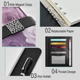 thumbnail image 4 of Leather Planner Leather Notebook Notebook Journal Binder Design Pen Pocket Design Convenient for Storage Romantic Lavender Red Roses, 4 of 6