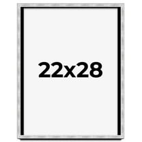 22x28 Frame Brushed Silver Solid Wood Picture Frame | 0.75 Inch Moulding Width | Rabbet Depth 0.75