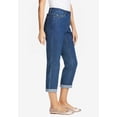 thumbnail image 3 of Woman Within Plus Size Petite Stretch Denim Five-Pocket Girlfriend Jeans, 3 of 6