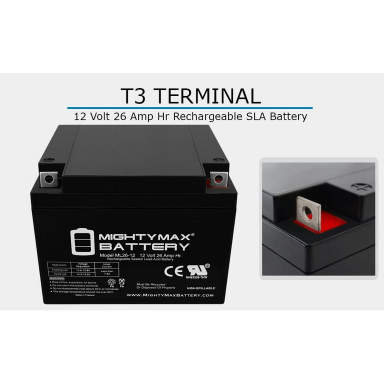Mighty Max ML26-12 12V 26AH Sealed Deep-Cycle Rechargeable Battery