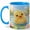 Blue, variant on Cute Yellow Duckling Coffee Mug, Spring Pond Flower Animal Lover Design, 11 oz Ceramic Cup