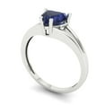 thumbnail image 2 of Solitaire Engagement Ring for Women - 1ct Simulated Blue Sapphire in 14K White Gold Promise Ring, 2 of 5