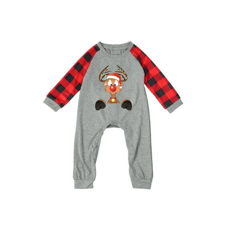 

NECHOLOGY Striped Pajamas Family Family Matching Christmas Pajamas Set Plaid Sleeves Family Christmas Pajamas with Dog Suit I 12-18 Months