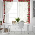 thumbnail image 5 of Fsddascl Christmas Poinsettia Blackout Curtains for Bedroom/Living Room, Thermal Insulated Kitchen Curtains, Red Xmas Botanical Pine Cones Grommet Darkening Window Treatment Drapes 52"x63"x2, 5 of 6