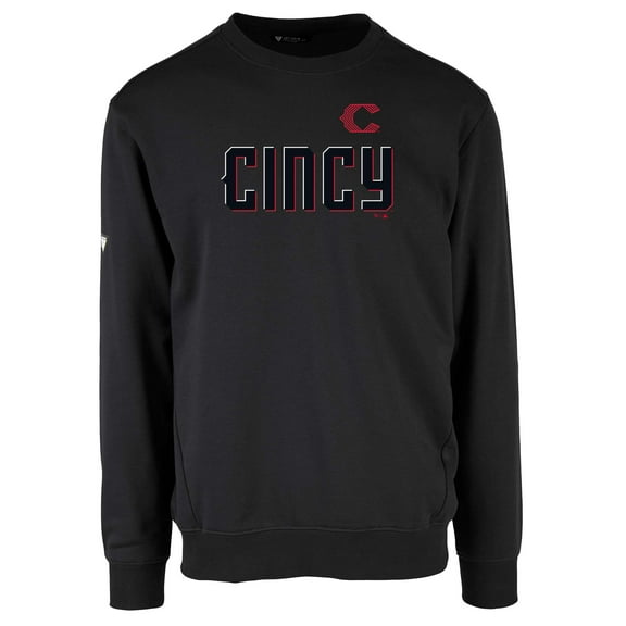 Men's Levelwear Black Cincinnati Reds City Connect Zane Core Logo Pullover Sweatshirt