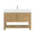 thumbnail image 2 of Vera 48" Single Bath Vanity in Washed Ash Grey with White Integrated Stone Sink, 2 of 17