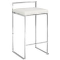 thumbnail image 2 of Home Square 25.25" Chrome Counter Stool in Soft Gray - Set of 2, 2 of 8