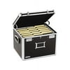Locking File Chest with Adjustable File Rails Letter/Legal Files, 17.5" x 14" x 12.5", Black