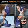 thumbnail image 6 of Case for iPhone 16 Magnetic Ring Holder Bracket Slim Case, Rugged Shockproof Hybrid Military Grade Protection Cover for iPhone 16, Compatible with MagSafe Wireless Charging, Darkblue, 6 of 8