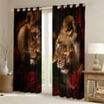 thumbnail image 3 of Homewish 3D Couple Lion Black Out Curtains, Valentine's Day Rose Curtains Pack of 2 (42x63 Each), Romantic Couple Anniversary Bedroom Curtains, Curtains and Drapes Bedroom Decor, 3 of 7