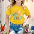 thumbnail image 2 of PMVFHDE Hauts d'Été Tendance Fille Hauts d'Été Manches Courtes pour Fille Hauts Manches Courtes Filles Hauts Enfants Filles Pâques Mignon Graphique Col Rond T-Shirt d'Été Jaune, 1-2 Ans, 2 of 4