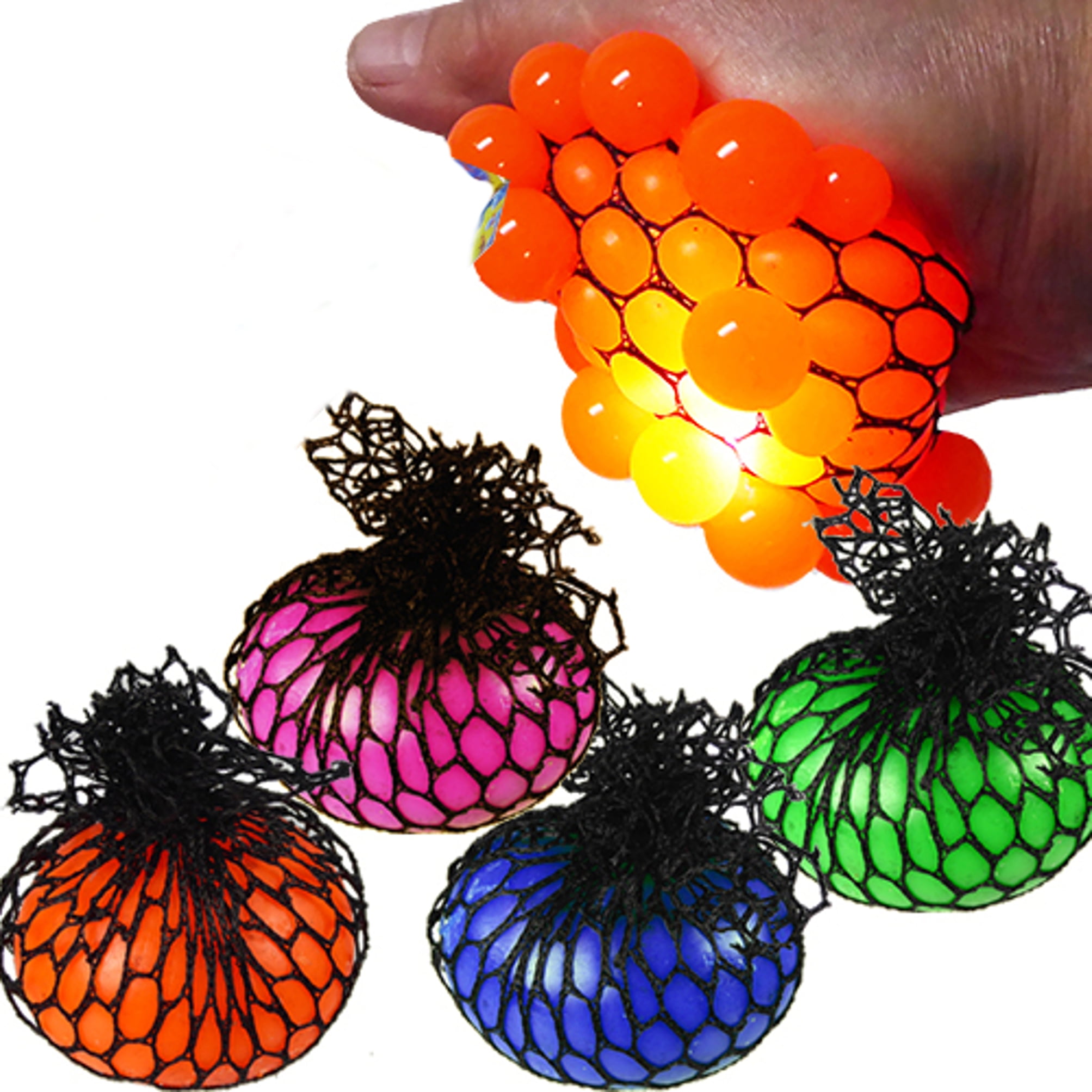 Grapes Flashing Mesh Squeeze Stress Balls Assorted Colors OnePiece LED