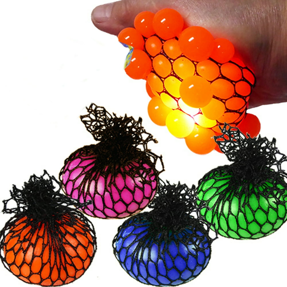 Grapes Flashing Mesh Squeeze Stress Balls Assorted Colors OnePiece LED Light up Ball TOYGRAPE