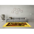 thumbnail image 3 of Ahgly Company Machine Washable Indoor Round Abstract Yellow Contemporary Area Rugs, 8' Round, 3 of 4