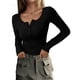 thumbnail image 1 of Remera PRETTYGARDEN 2025 Mujer Manga Larga Henley Negra XXL, 1 of 7