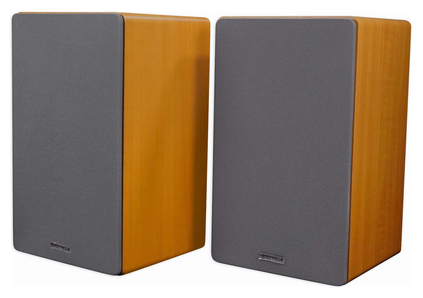 Pair Rockville ROCKSHELF 64C 400w Wood 6.5" Home Theater Bookshelf Speakers/4 Ohm