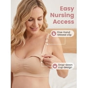luopital 3 Pack Maternity Nursing Bra for Breastfeeding Seamless Wireless Bras Sleep Bralette for Women L