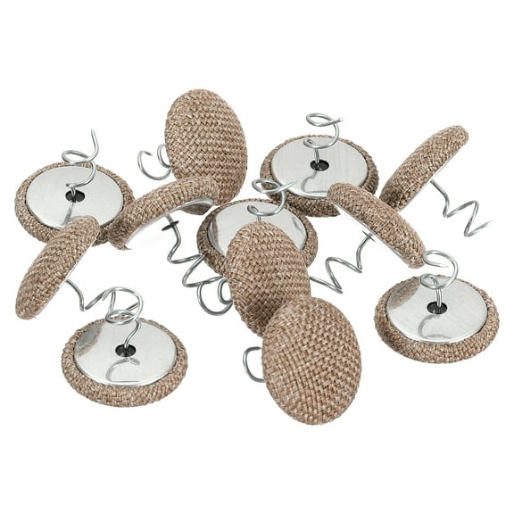 Uxcell 12 Pack Upholstery Tacks Twist Pin, 20mm Bed Skirt Pins Fabric Covered Button Twist Pins for Slipcovers Bed Skirts Armchair Caddies Furniture Cover, Khaki