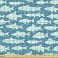 thumbnail image 2 of Ambesonne Nautical Fabric by the Yard Upholstery, Fish and Bubbles Seascape, 5 Yards, Blue, 2 of 5