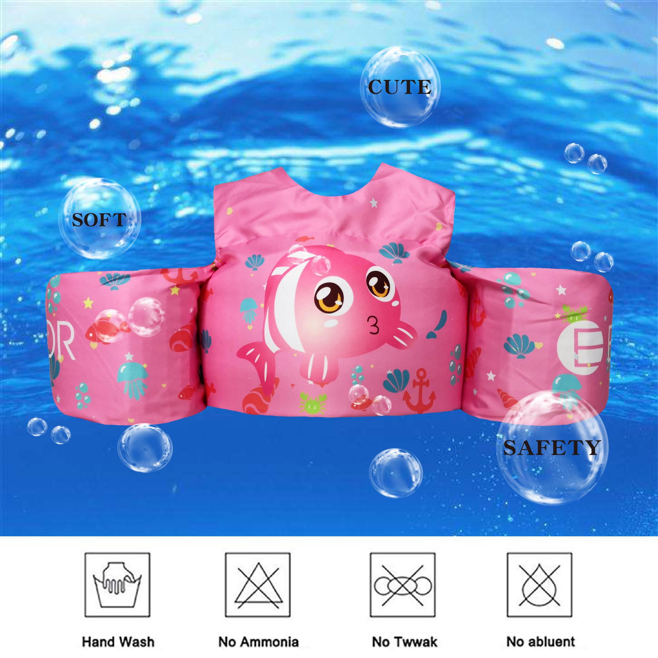 EHIOR Swim Vest Kids Pool Floats with Shoulder Harness for 25-55 lbs Child - Lovely Clownfish