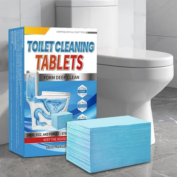 120PC Toilet Bowl Cleaner Tablets for One-Time Use No-Mess Stain and Odor Remover for Deep Cleaning and Fresh Scent
