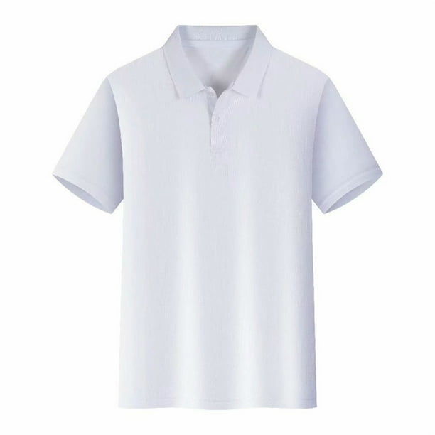 Camisa unisex de verano transpirable con botones - Cuello con solapa, poliéster/spandex, para trabajo/informal - Tallas S-XXXXL