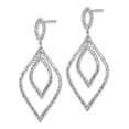 thumbnail image 2 of Auriga Fine Jewelry 925 Sterling Silver Rhodium-plated CZ Fancy Flames Post Dangle Earrings for Women, 2 of 6