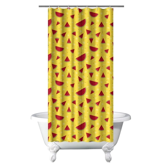Watermelons Shower Curtain - Sunshine & Beach Themed Bathroom Decor, Premium Polyester Fabric, Waterproof Fade-Resistant, 36x72 Inch, Easy Installation with Hooks