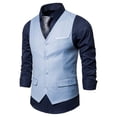 thumbnail image 2 of Men's Solid Color Single Suit Vest - Cotton Blend, Business Casual, XL-XXXXXXL Sizes, Wedding/Office Attire, 2 of 4