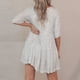 thumbnail image 3 of ALSLIAO Vestido de lentejuelas para mujer, manga corta, brillante, túnica, vestido de fiesta, ropa de club, plateado, XL, 3 of 8