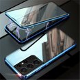 thumbnail image 1 of 360° Front+Back Clear Tempered Glass Metal Magnetic Case Cover For SAMSUNG S21 Ultra (Blue), 1 of 5