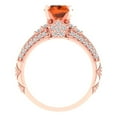 thumbnail image 4 of Clara Pucci 14K Rose Gold Round Cut 1.5Ct Simulated Red Diamond Engagement Ring + Matching Band - Luxury Box Included, 4 of 7