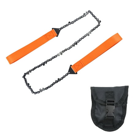 

TureClos Outdoor Chain Saw Camping Hiking Survival Woodworking Emergency Manual Wire Saws Gear Mountaineering Rubber Work Chainsaw Orange