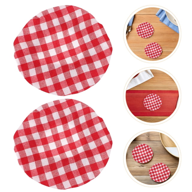 WEUVEB 6Ud Tapas De Tela Para Frascos Y Bol De Fermentación Estilo Rústico Para Cocina Y Despensa