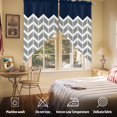 thumbnail image 5 of Navy Blue Grey Swag Valances for Windows 2 Pack Herringbone Abstract Swag Kitchen Curtains 45 Inches Long Rod Pocket Short Window Treatment for Kitchen Bathroom 36"x45", 5 of 8