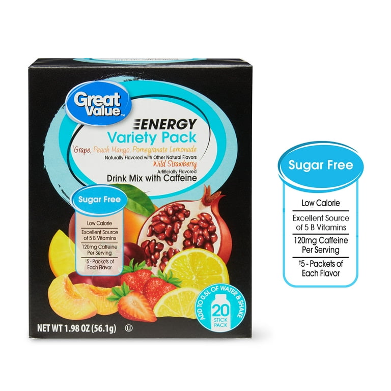 Great Value SugarFree Dragon Fruit Energy Drink Mix, Oz,